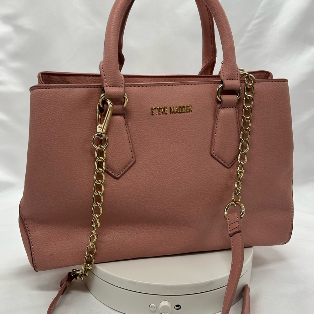 Steve Madden Blush Satchel with Gold Chain